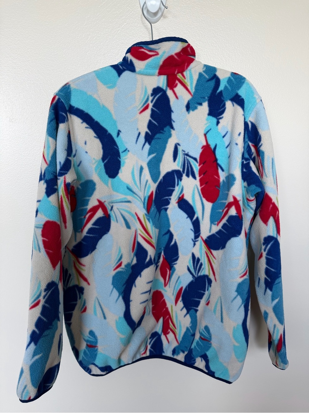PATAGONIA Synchilla Snap-T Fleece Pullover Women's Rare Feather Print Blue - Picture 3 of 5